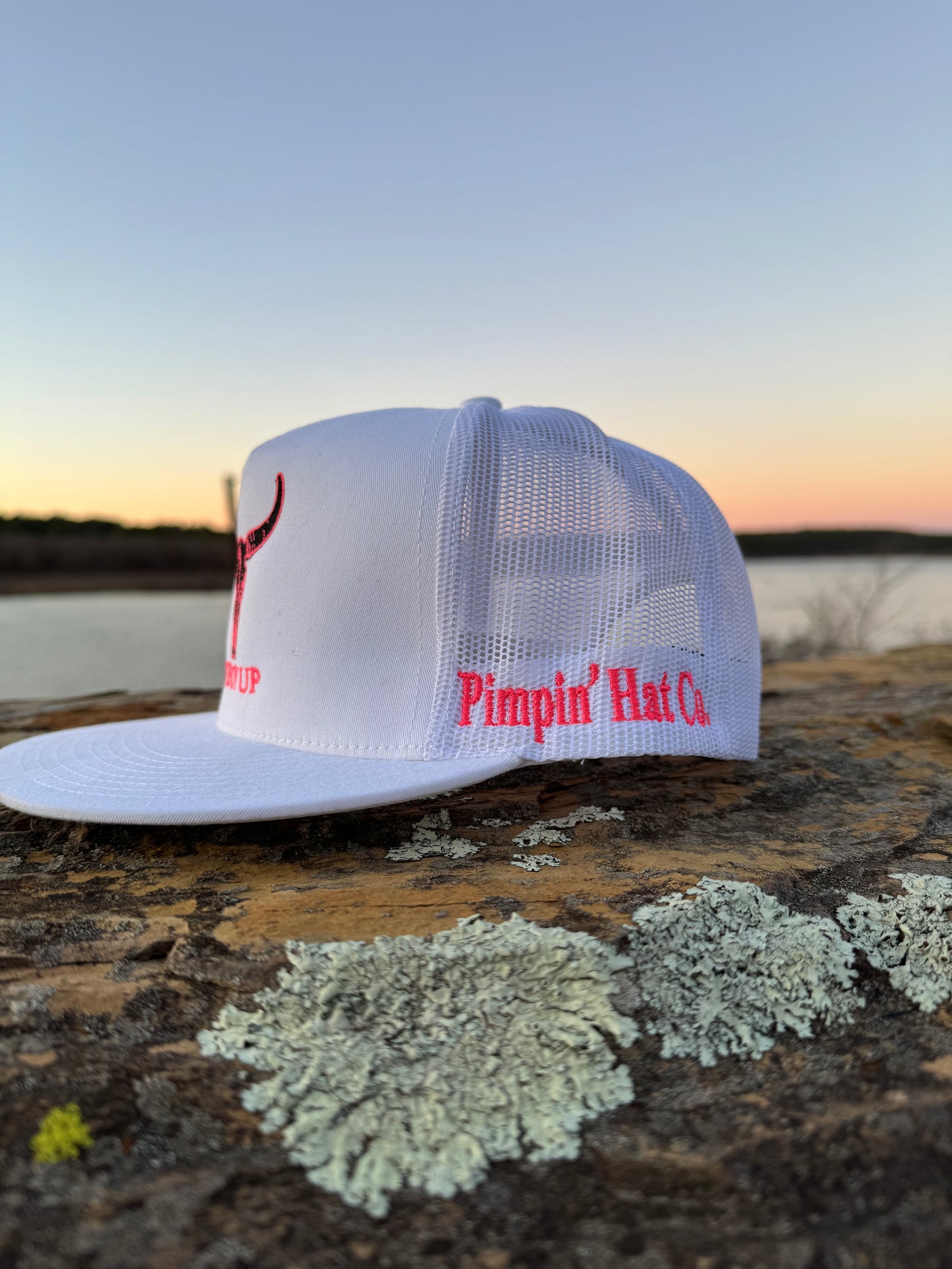 Pink/Black Cowboy Up (White SnapBack)