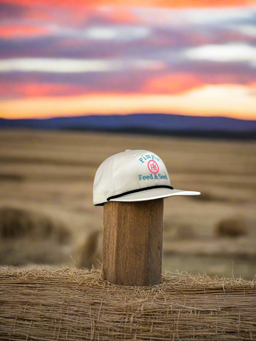 Turquoise&Pink Pimpin' Feed & Seed (White Rope Snapback)
