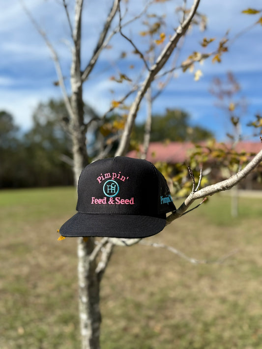 Pink&Turquoise Pimpin' Feed & Seed (Black SnapBack)