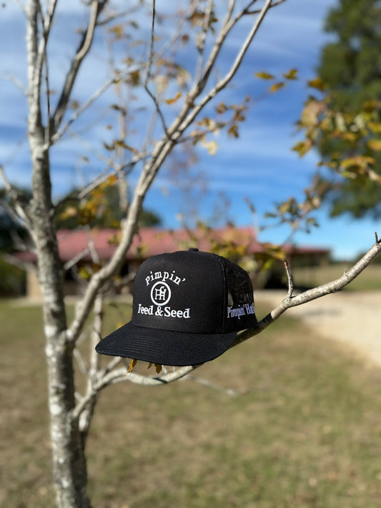 White Pimpin' Feed & Seed (Black SnapBack)